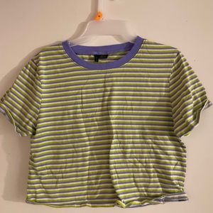zine striped crop top